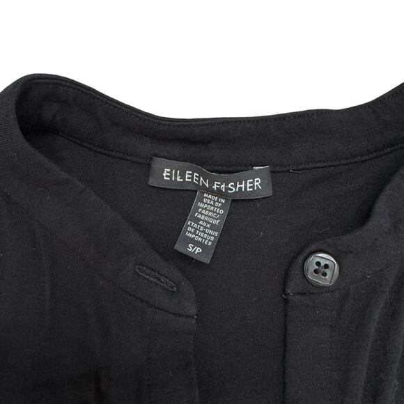 EILEEN FISHER Black Viscose Button Up Sleeveless Blouse Top Size Small #R16VFF - Picture 6 of 9